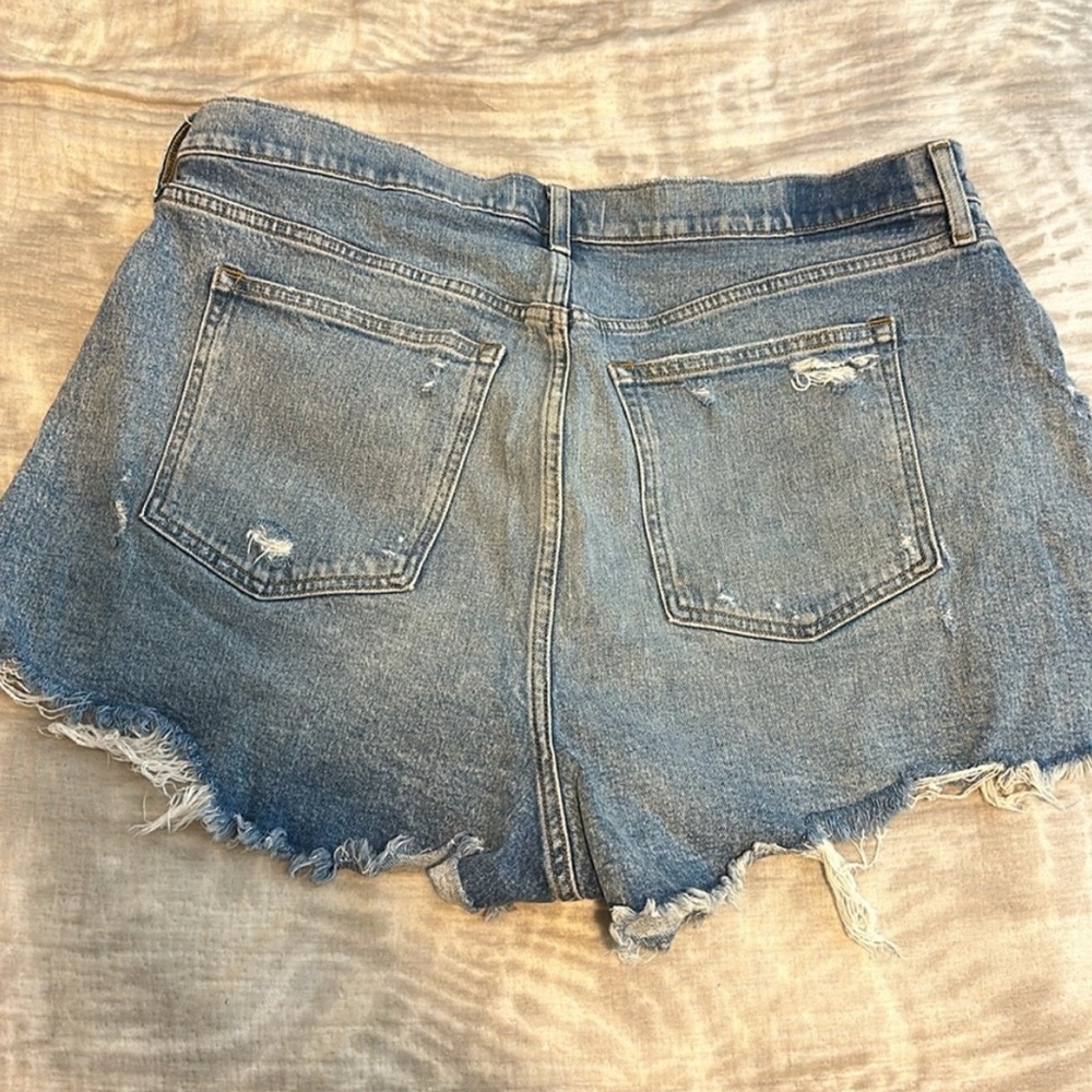 Abercrombie & Fitch Light Blue Distressed Jean Shorts - Picture 4 of 4